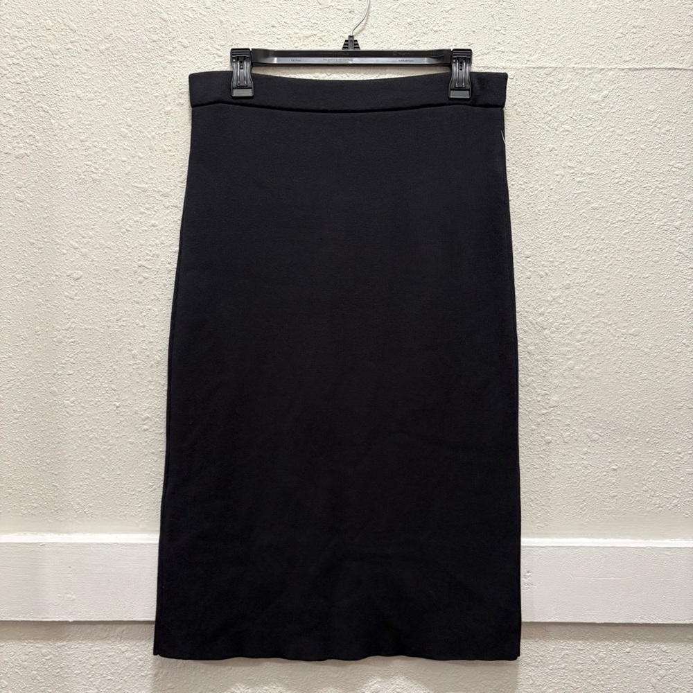 Rachel Zoe Pull On Stretch MIDI Skirt in Black Size M